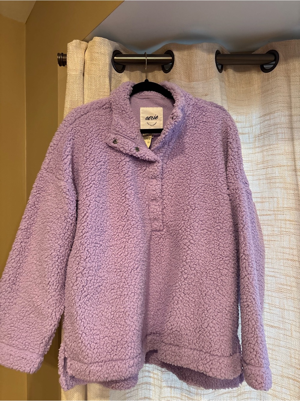 Aerie Lavender Teddy Sherpa Pullover Jacket